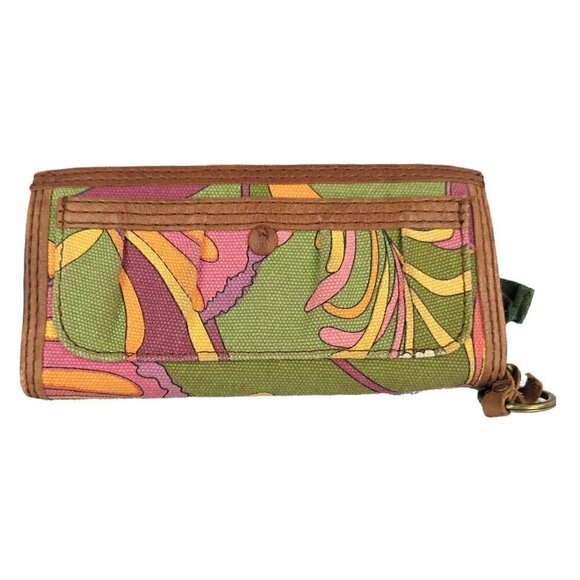 Lucky Brand Handbags - Lucky Brand Floral Canvas and Leather Wallet